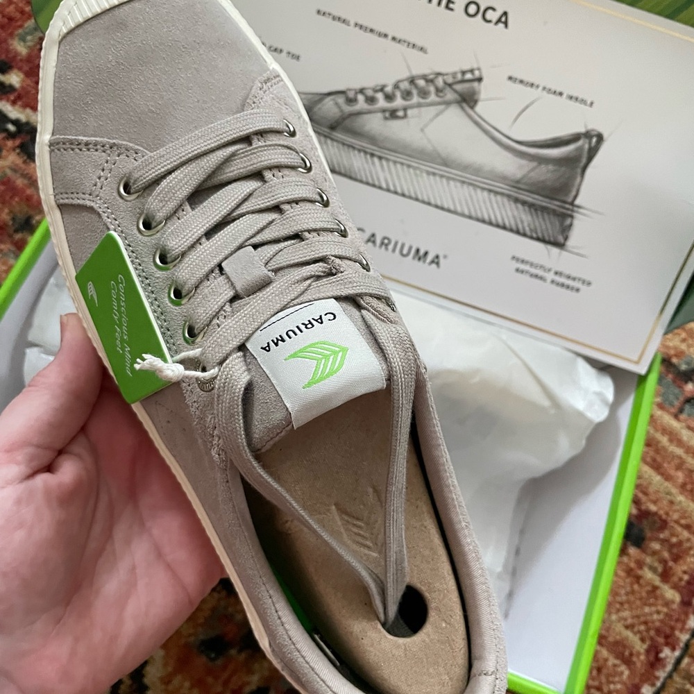 NIB Cariuma OCA Low Cloud Grey Suede Sneaker Women’s Size 10 Men’s Size 8.5 - Picture 2 of 6